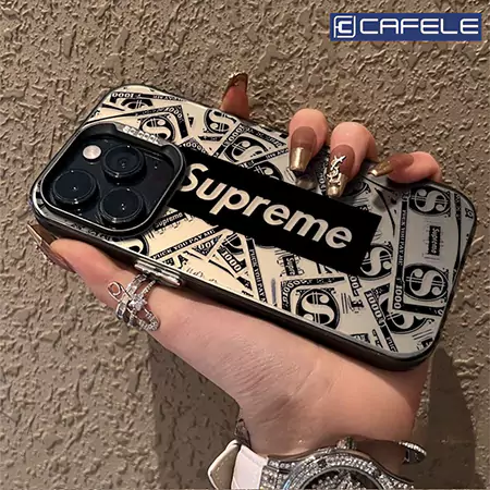 supreme風 アイフォーン 15プラス スマホケース 