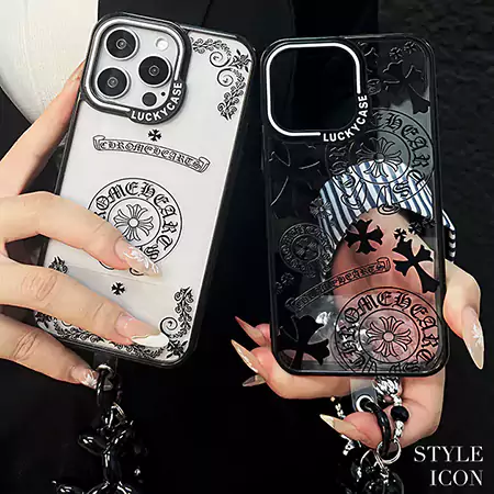 ブランド chrome hearts アイホン 15pro スマホケース  ホワイト