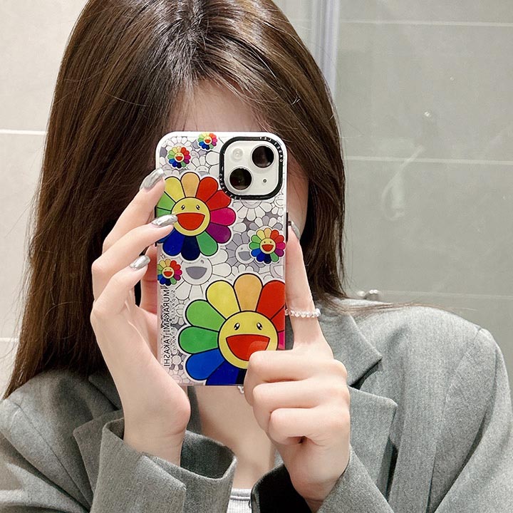 murakami sunflower風 iphone 15plus カバー 