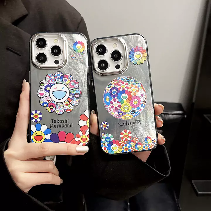 アイホン15プラス murakami sunflower風 スマホケース 