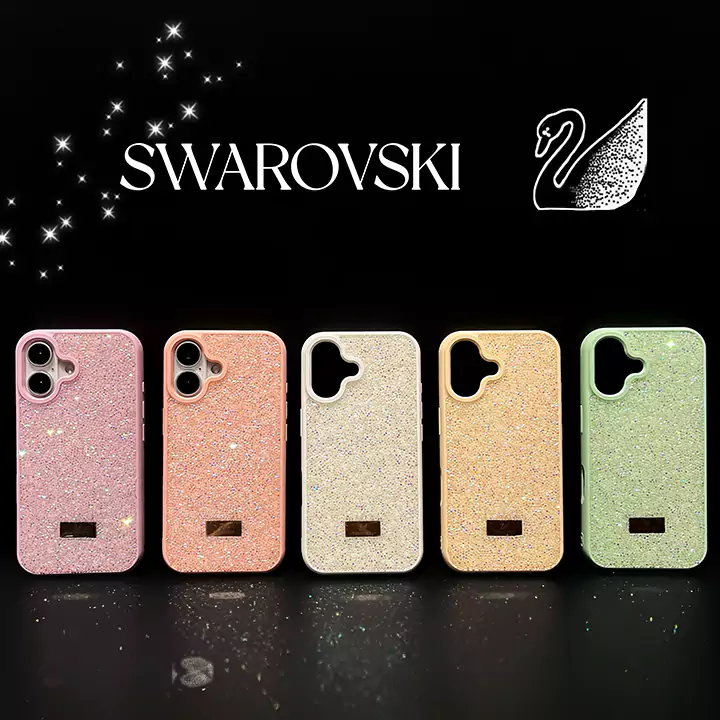 iphone15プラス カバー swarovski 